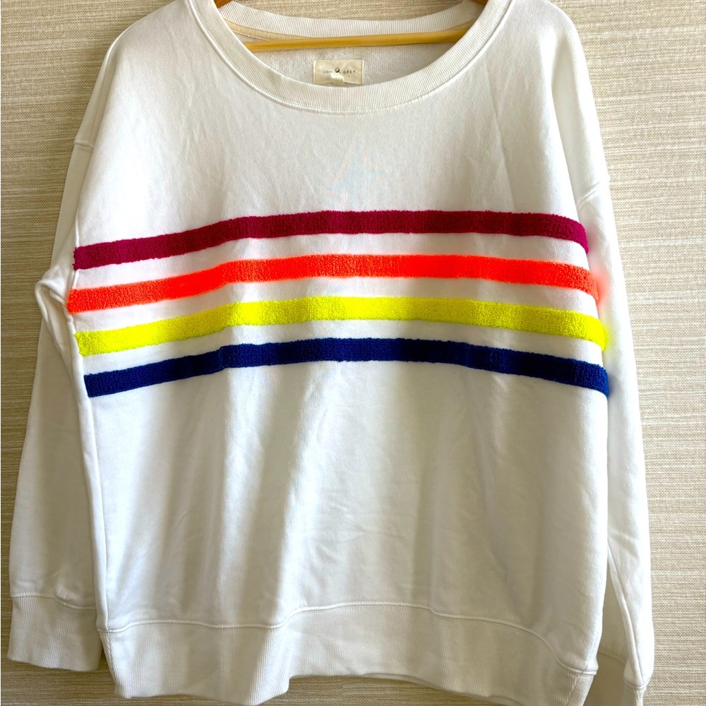 Lou & Grey oversized terry striped sweatshirt